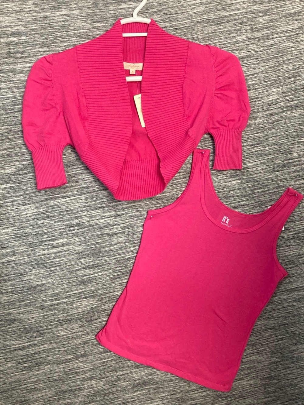 Ambiance Fuchsia Shrug and Tank Layering Set